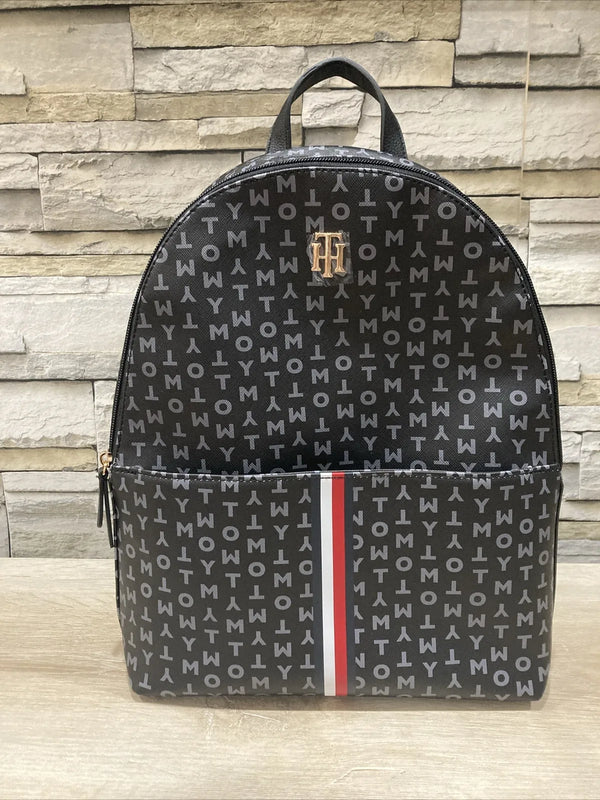 Tommy Hilfiger Faux Leather Monogram Backpack bag Women