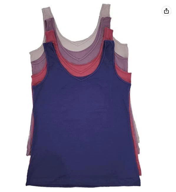 FELINA Women's 4 Pack Tank Tops Size Large L Longer Length Reversible NIB