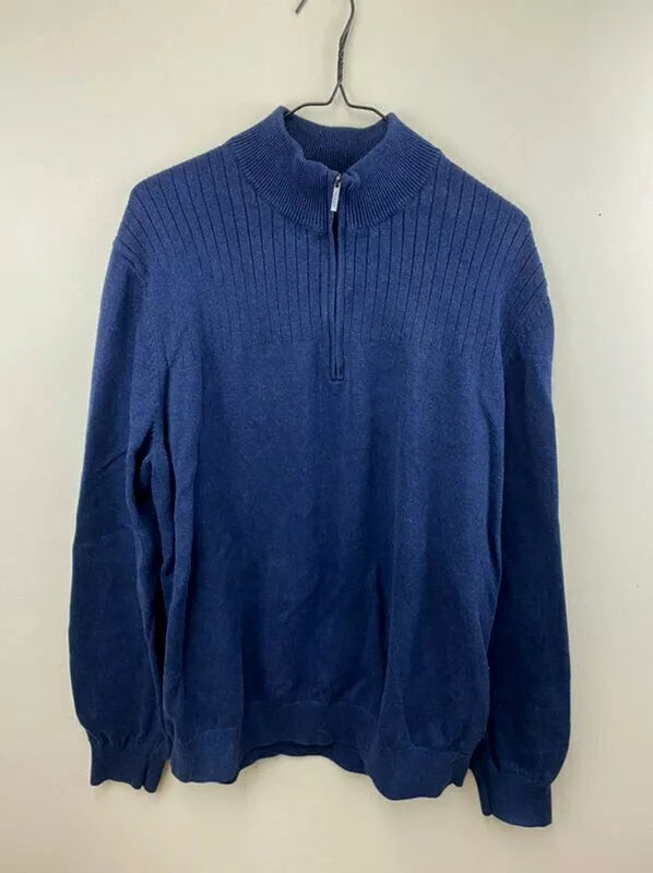 Van Heusen 1/4 Zip Sweater Mens Pullover Cotton/Acrylic Blend