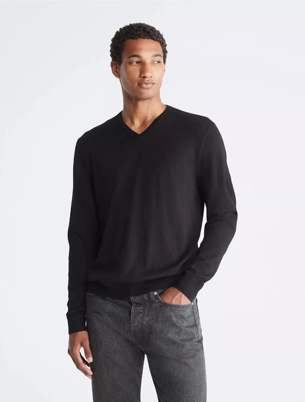 Calvin Klein Men's Merino Wool Blend V-Neck Pullover Sweater