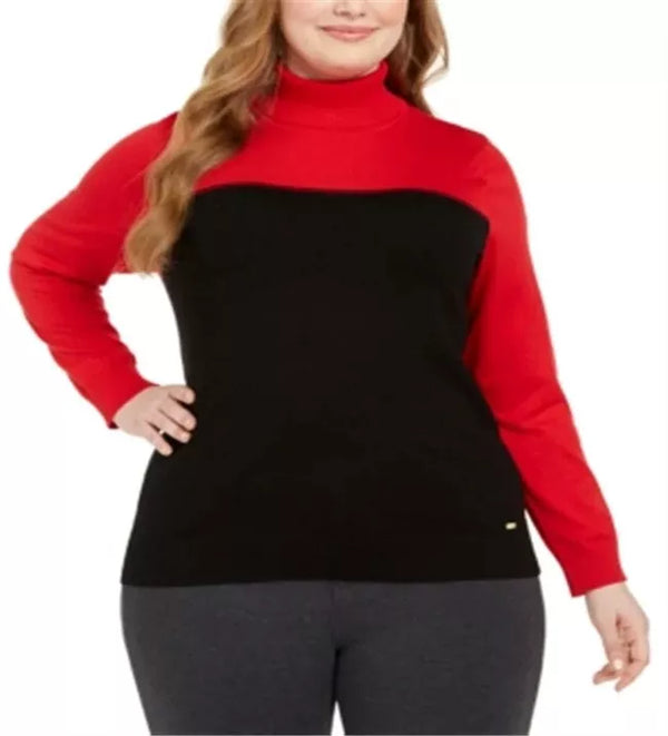 Calvin Klein Women's Colorblocked Turtleneck Sweater