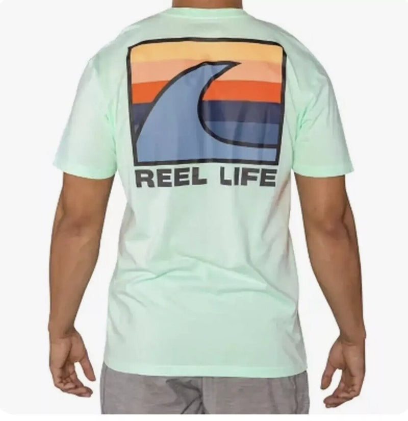 Reel Life Ocean Fishing Wave Logo Short Sleeve Shirt Men's