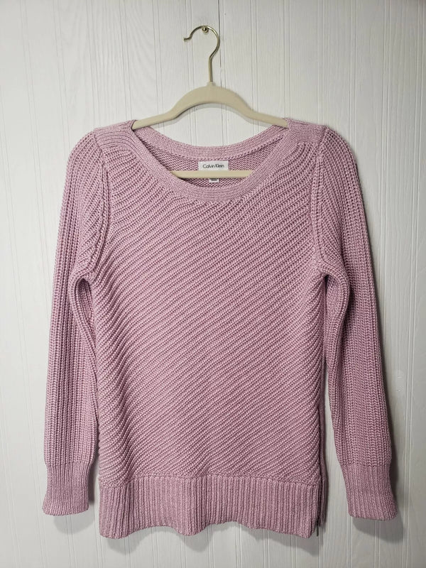 Calvin Klein Women's Boat Neck Sweater Cable Knit Long Sleeve