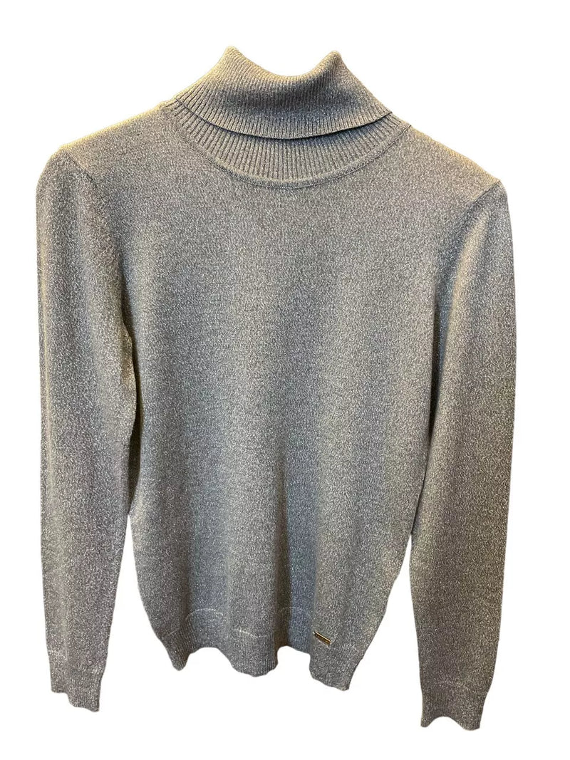 Calvin Klein Women's Silver / Gold  Sparkle Turtleneck Sweater