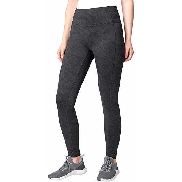 Mondetta Womens Midweight Brushed Jacquard Legging (Fudge Combo, Large)