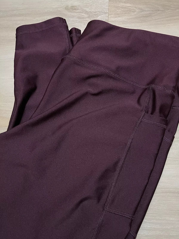 Athlux Leggings Womens Stretch Athletic Moisture Wicking Pull On Maroon