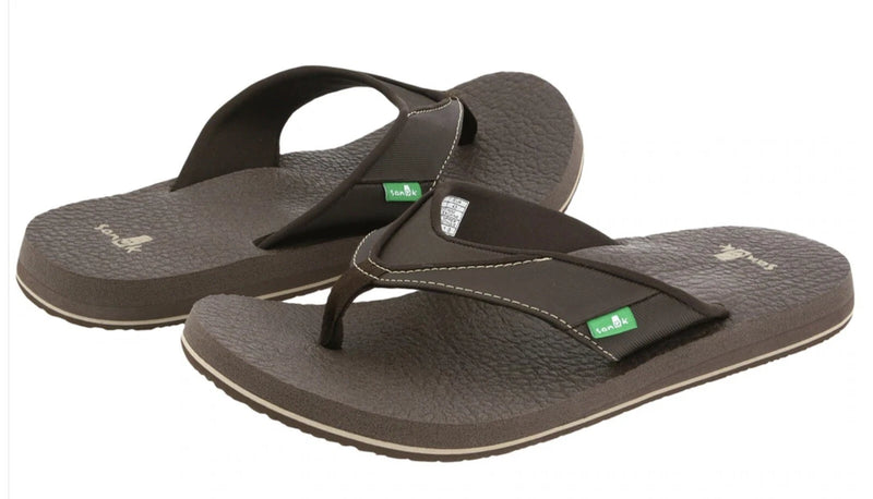 Sanuk Beer Cozy Men's Black Flip Flops Sandals