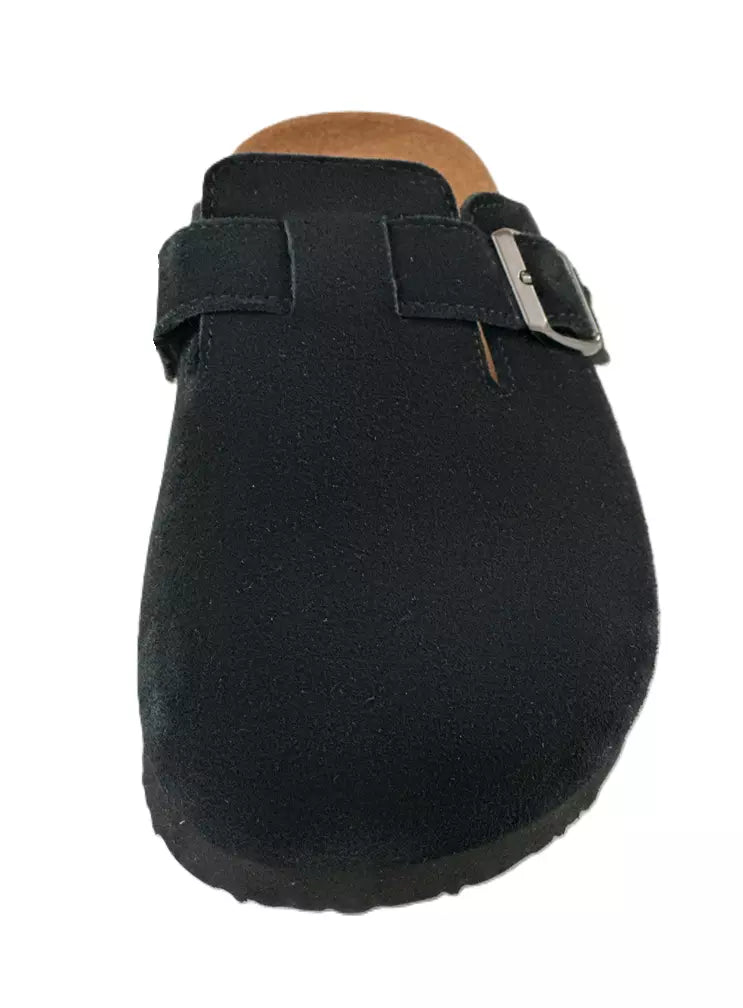 Aquatherm Women's Black Genuine Suede Classic Clogs With EVA Outsole