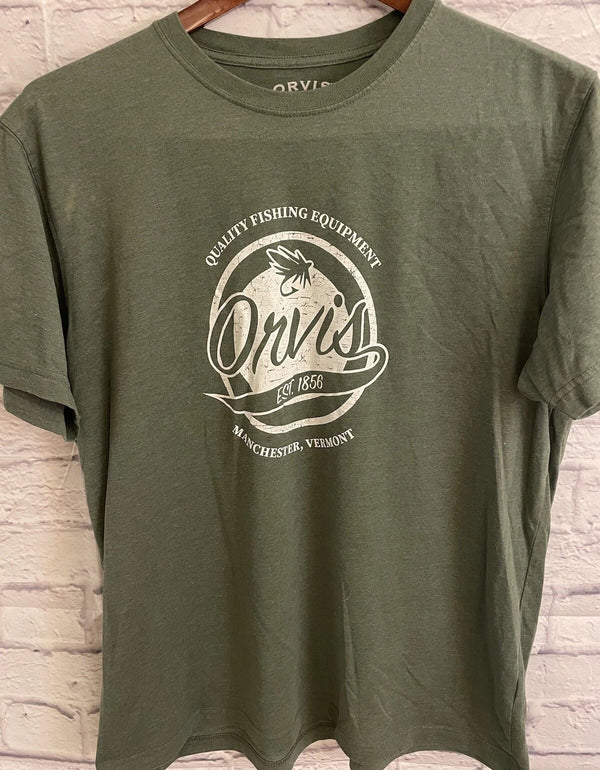 Orvis Fishing Men’s Green Cotton Blend T-Shirt Manchester Vermont