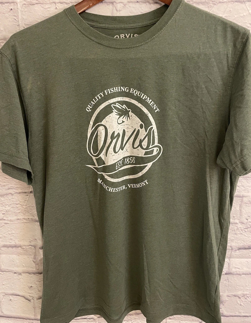 Orvis Fishing Men’s Green Cotton Blend T-Shirt Manchester Vermont
