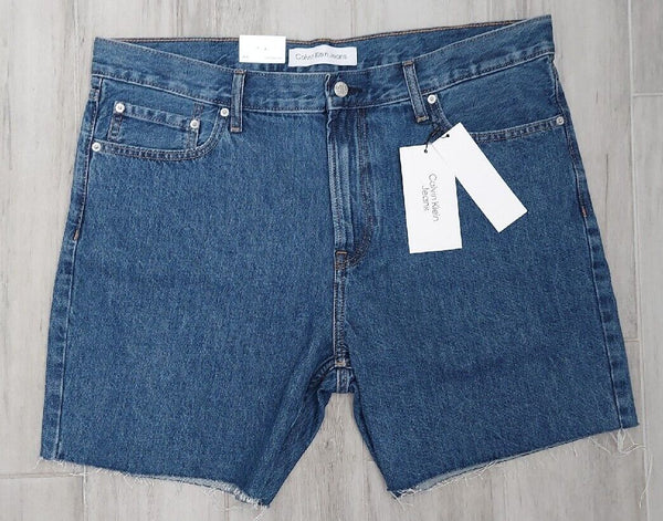 Calvin Klein Mens Bottoms Blue Denim 100% Cotton Jean Shorts