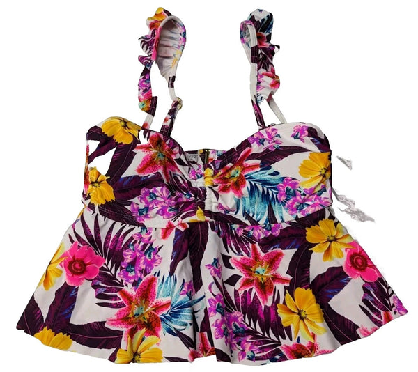 Island Soul Curve womans The Ruffle Oasis Tankini Top
