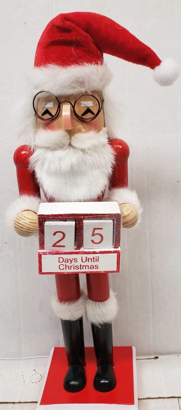 Wooden Christmas Nutcracker, 15", TRADITIONAL SANTA WITH COUNTDOWN HOLDER 21, WS
