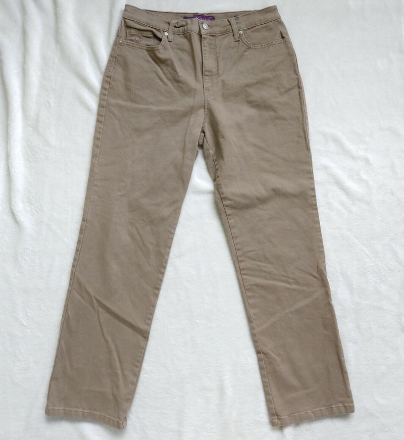 Gloria Vanderbilt Amanda Jeans 18 AVERAGE Dark Khaki Green High Rise Straight Leg