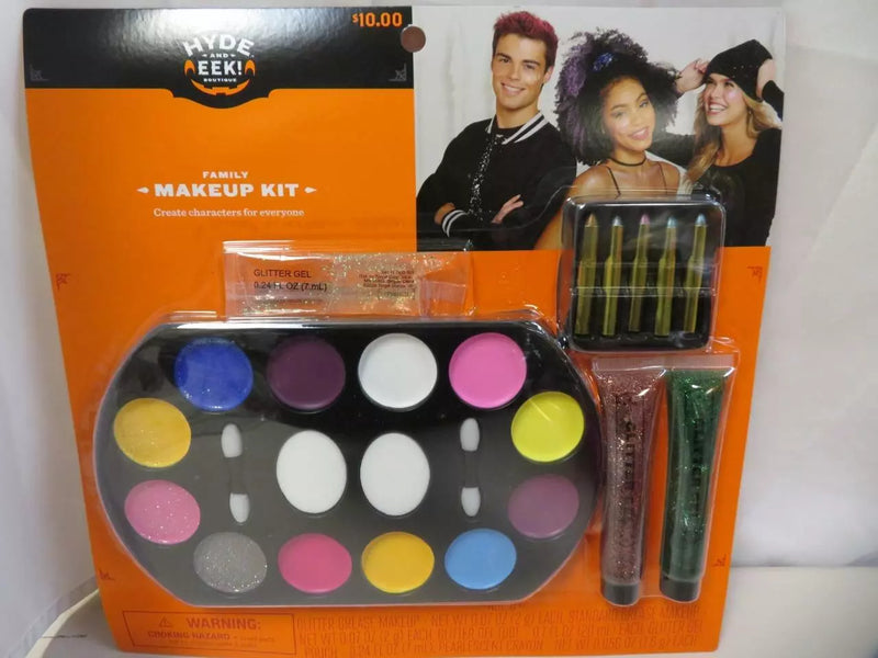 Family Makeup Kit Halloween Costume Glittter Grease Makeup, Crayons and Gel