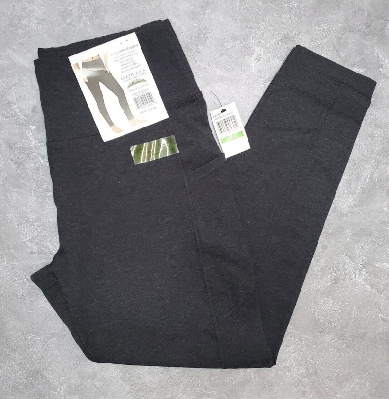 Earth Yoga Charcoal Heather Gray Studio Utility Cropped Ankle Leggings