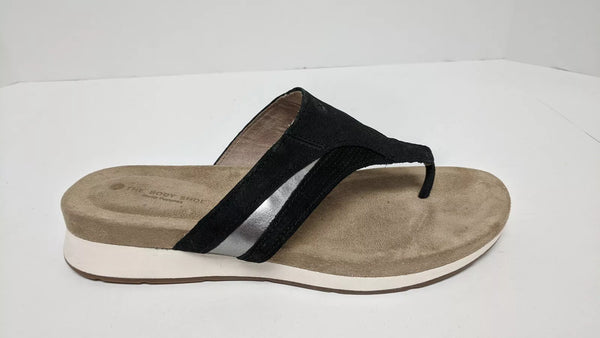 Hush Puppies Pepper Toepost Sandals, Black Leather, Women