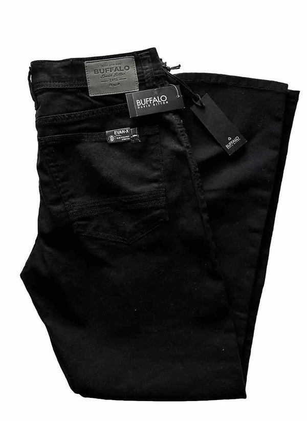 Buffalo David Bitton Men's SLIM STRETCH EXTENSIBLE, COUPE SLIM, BLACK