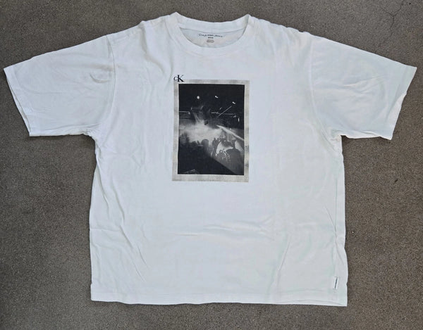 calvin klein men's short sleeve crew neck white