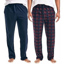 Nautica Mens 2-Pack Super Soft Fleece Sleepwear Pants(Burgundy/Navy LARGE)