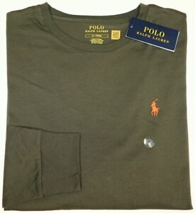 Polo Ralph Lauren Classic Fit Olive Green Long Sleeve Cotton T-Shirt
