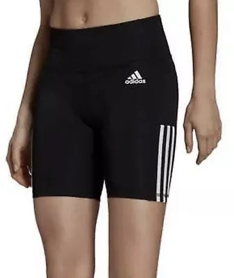 Women’s Adidas 3-Stripe Aeroready Active Biker Short Black/White,