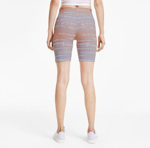 Puma Women's Aop Tie Dye Biker Short - Multicolor / Orange