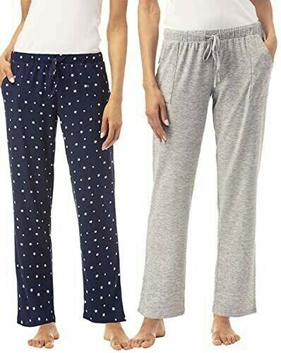 Lucky Brand Women's 2 Pack Straight Leg Lounge Pant with Drawstrings SMALL