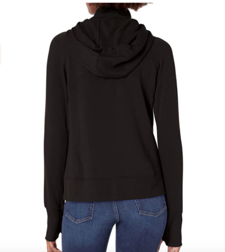Danskin Women's Hoodie Knit Double Collar Long SLV Full Zip Jacket