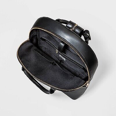 A New Day Black- Dome Zip Top Commuter Backpack