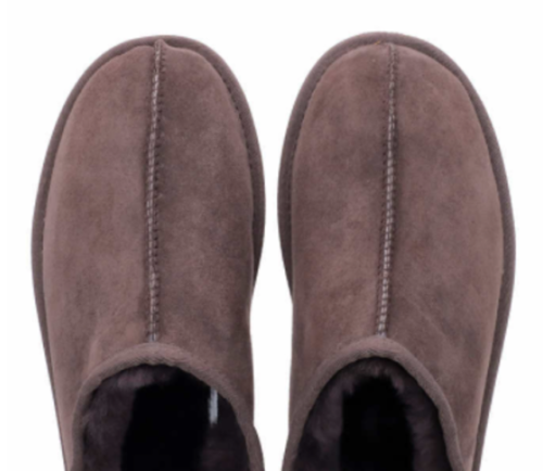 Kirkland Signature Men's Shearling Genuine Sheepskin Clog Slipper Brown