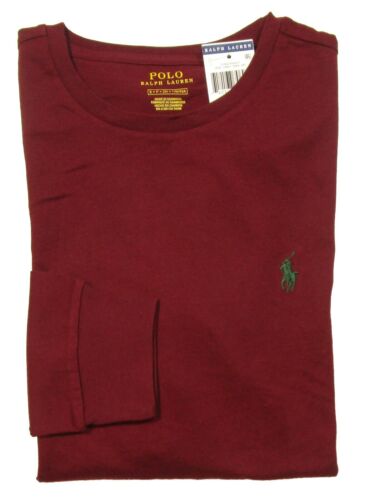 Polo Ralph Lauren Men's Classic Wine Red Crew-Neck Long Sleeve T-Shirt