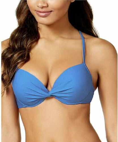 California Waves MERMAID BLUE Halter Push-up Bikini Swim Top,