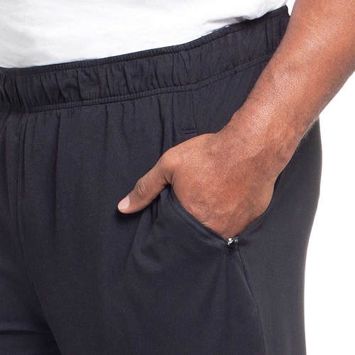 GLACIER MEN'S PERFORMANCE WICKING ZIPPER POCKET JOGGER(SOLID BLACK LARGE)NWT