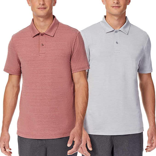 32 Degrees Cool Men's Polo T-shirt 2 Pack , Color: Rose Wood & Grey