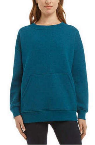 Danskin Women Fleece Pullover Pocket Crewneck Sweater