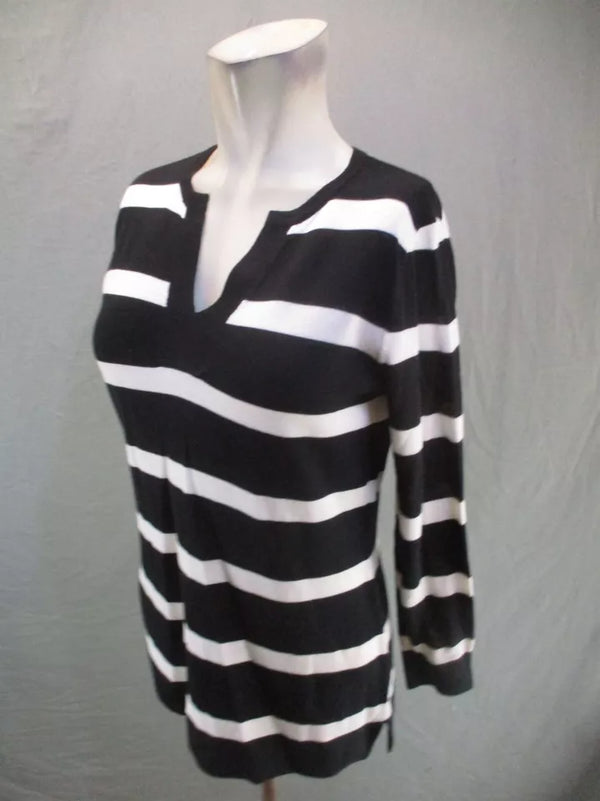 VAN HEUSEN Womens Multicolor Striped V-Neck Stretch Sweater 308