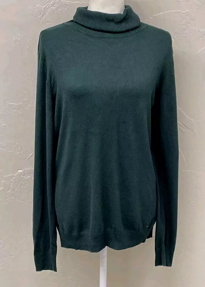 Calvin Klein Long Sleeve Ribbed Turtleneck Sweater Womens