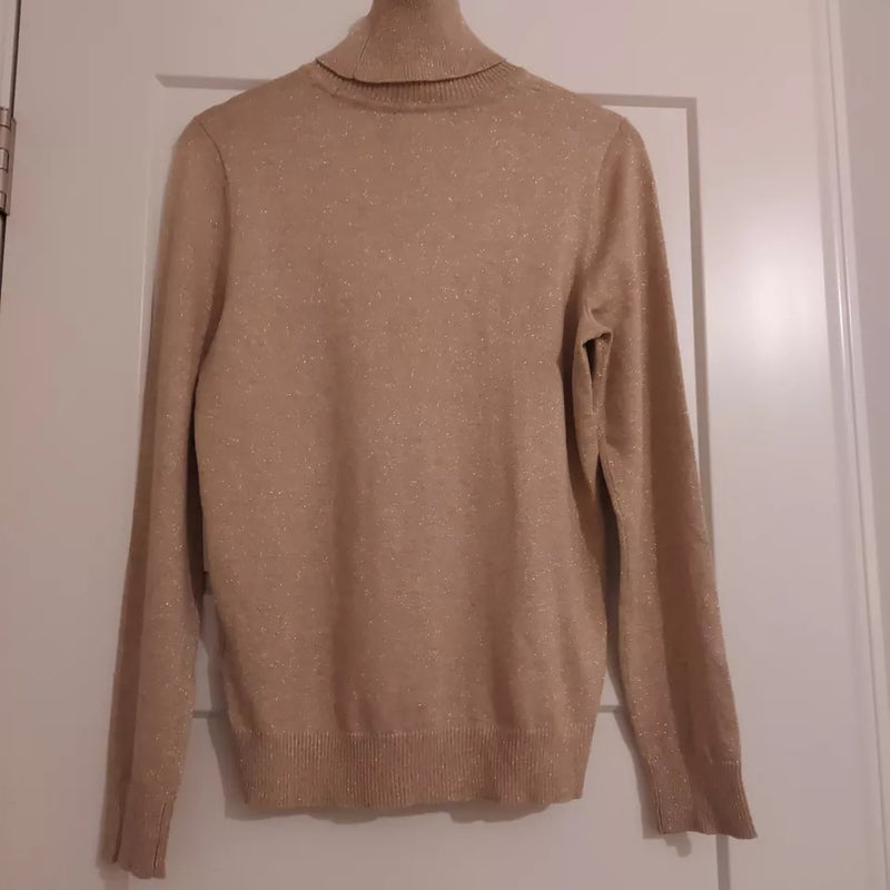 Calvin Klein Women's Silver / Gold  Sparkle Turtleneck Sweater