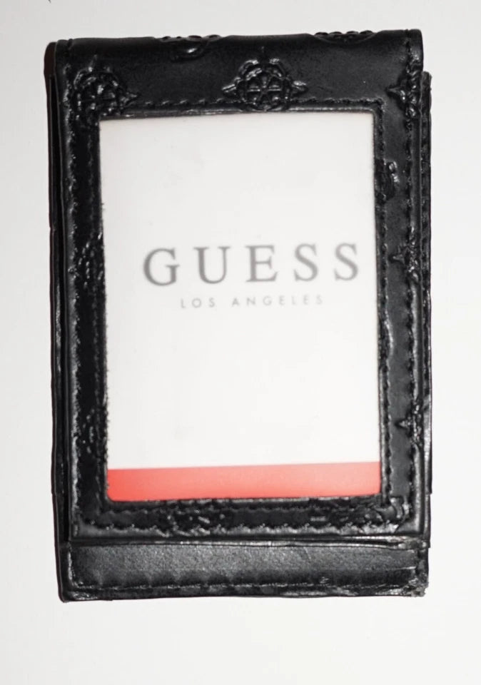 Guess Magnetic Front Pocket ID Holder Bifold Wallet Embossed Valet Gift Box