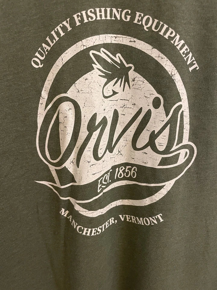 Orvis Fishing Men’s Green Cotton Blend T-Shirt Manchester Vermont