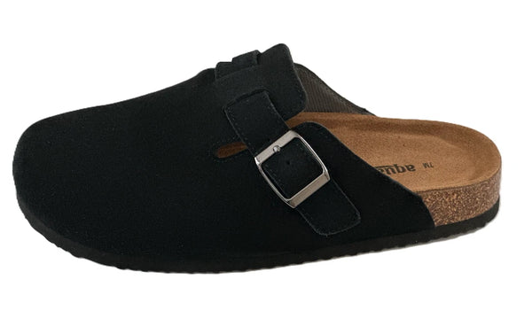 Aquatherm Women's Black Genuine Suede Classic Clogs With EVA Outsole