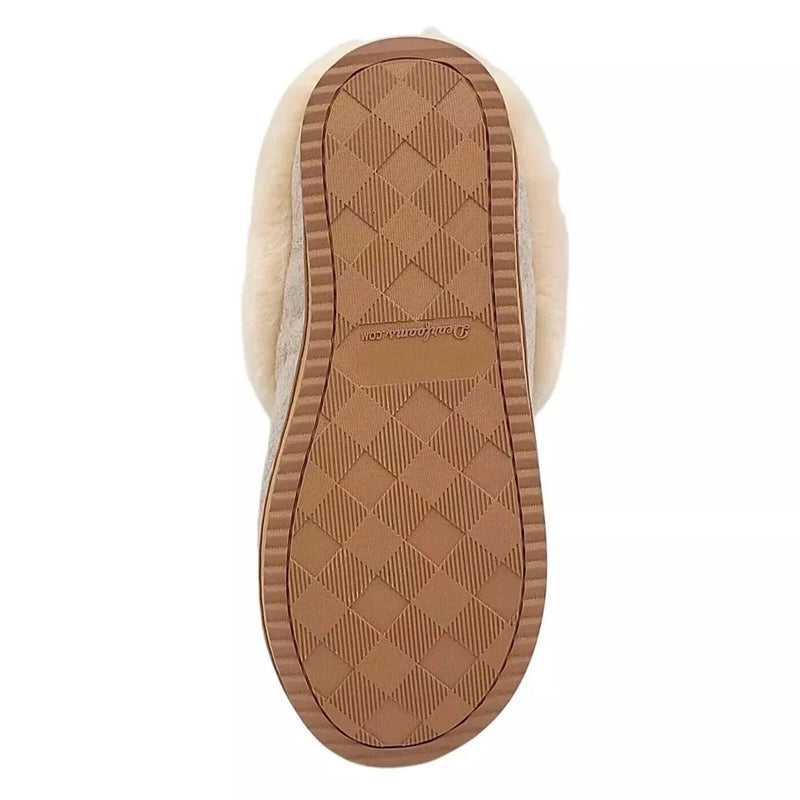 Dearfoams Women's Memory Foam Quilted Scuff Slippers Oatmeal Heather