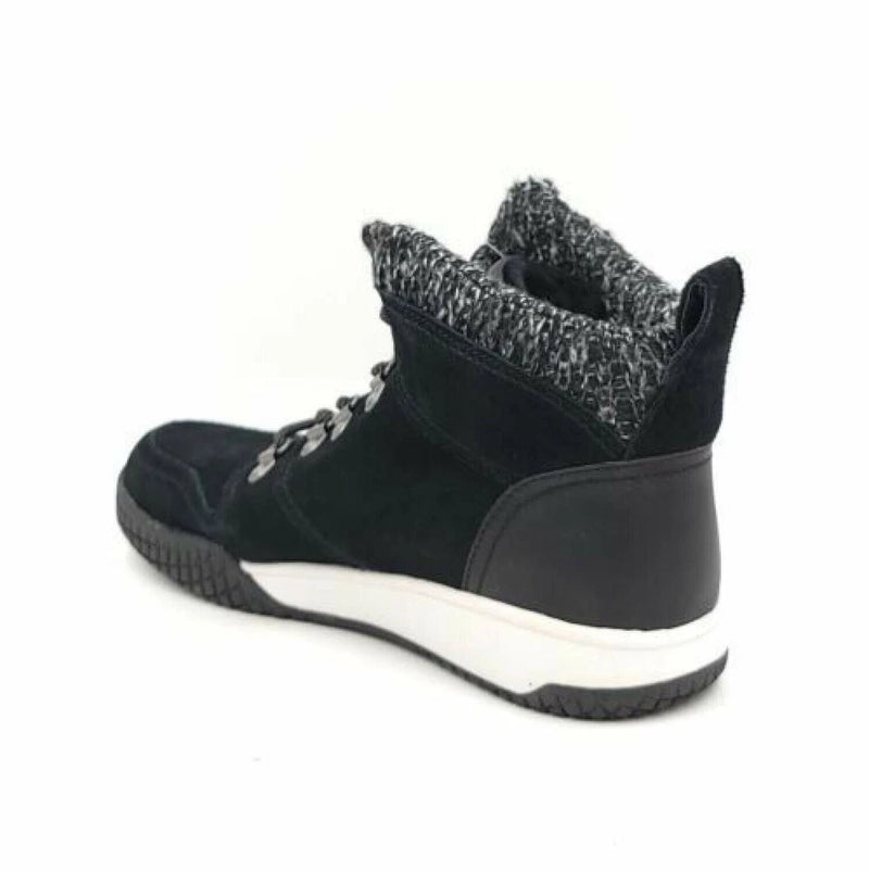 Weatherproof Women's Ruby Suede Leather Sneaker Boots with Knit Collar, Black