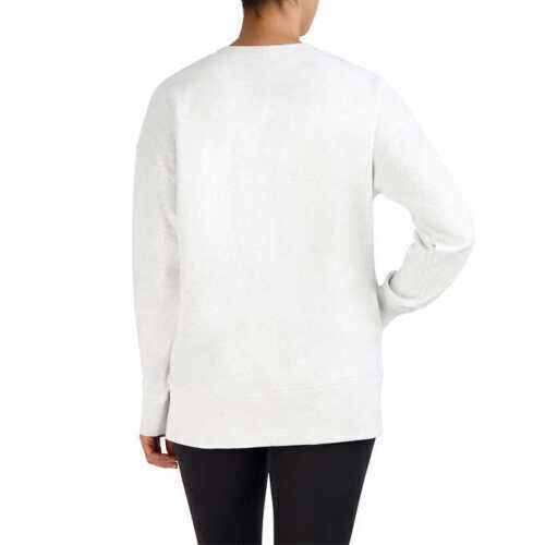 Kirkland Signature Women's Cozy Fleece Sweatshirt Side Slit Front Pockets