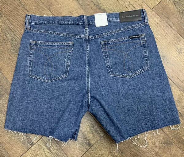 Calvin Klein Mens Bottoms Blue Denim 100% Cotton Jean Shorts