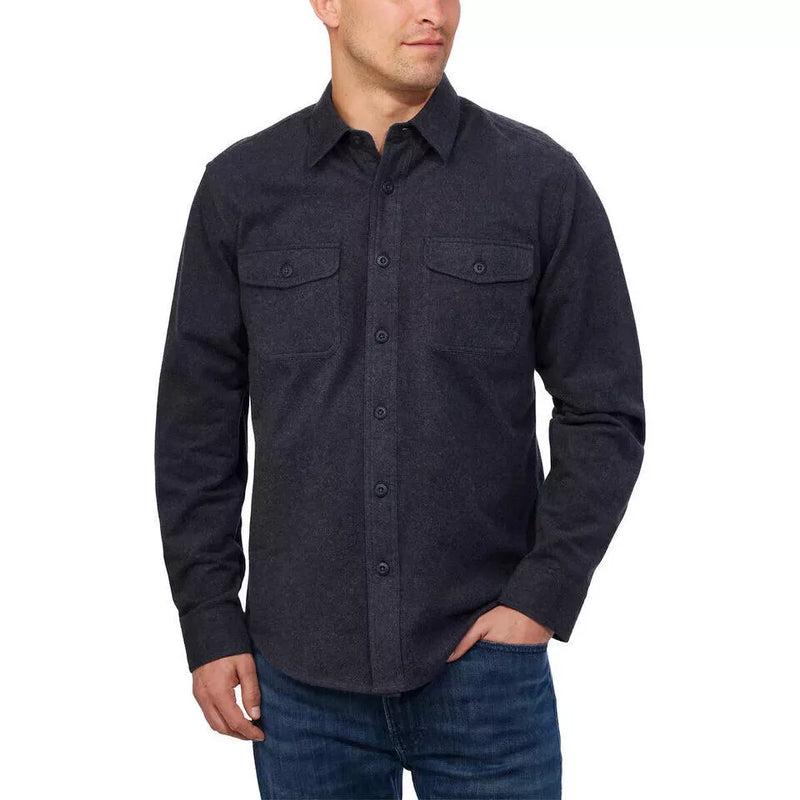 Grizzly Mountain Men’s Black Flannel Chamois Shirt