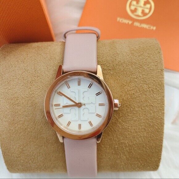 TORY BURCH The Gigi Women's Rose Gold S/ Steel Watch Pink Leather Strap TBW2006