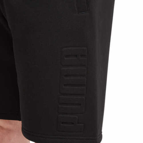 PUMA Men’s Logo Embossed fleece Shorts Black