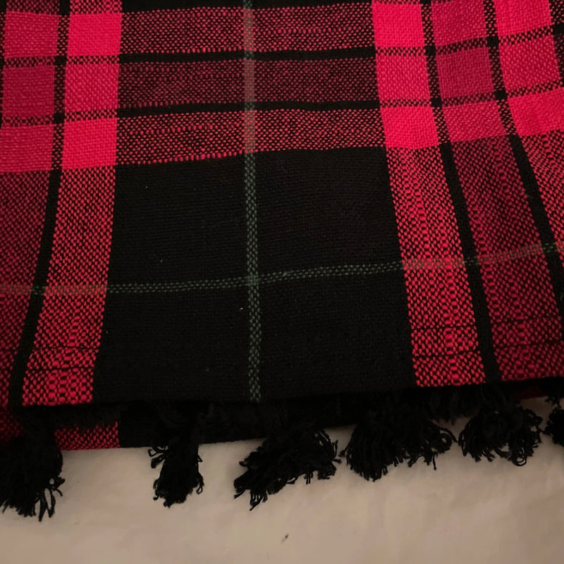 Christmas Table Red Plaid Runner Black Buffalo 14 x 64 “ Target Nwot